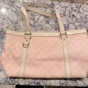 Gucci Pink&White GG Monogram Canvas Medium Abbey.